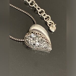Retired Brighton Spread The Light Heart Necklace Puffy Heart with Crystals